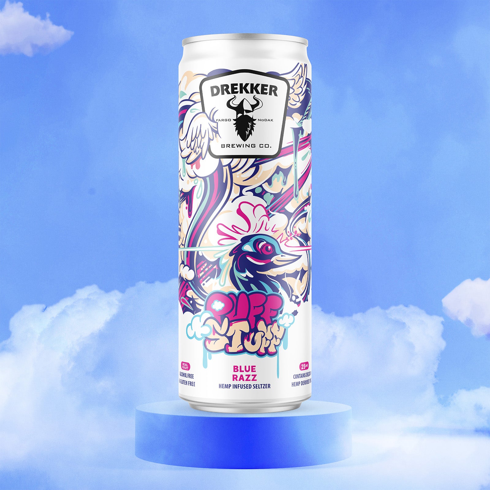 Puff Stuff Blue Razz (25mg/can • 4-pack)
